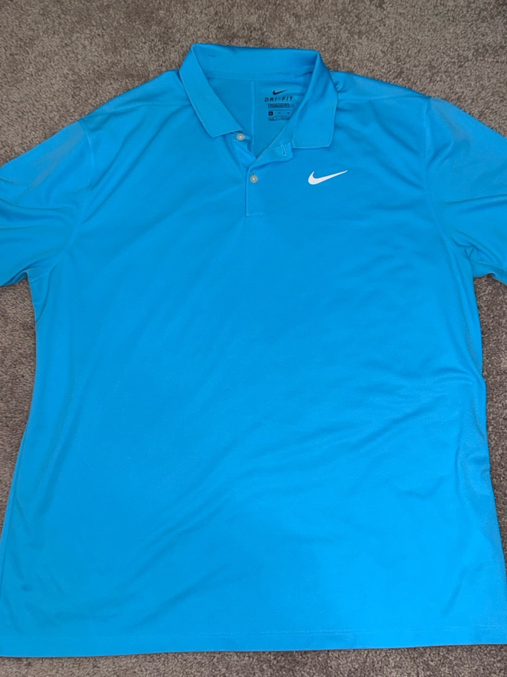 Nike Bright Blue Short Sleeve Polo with White Swoosh